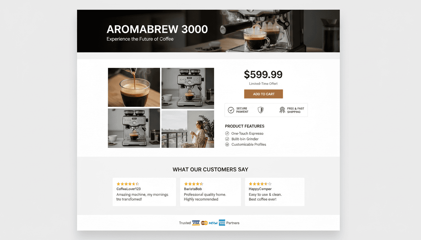 High-converting product page with optimized copywriting