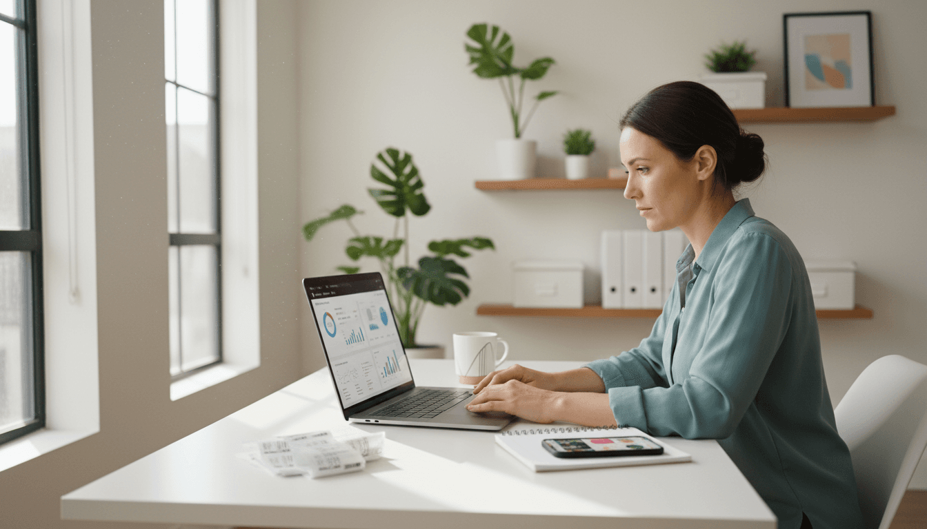 Store owner analyzing conversion metrics on Shopify dashboard