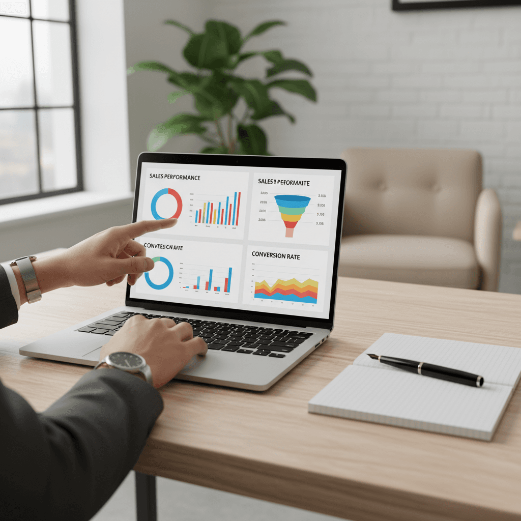 E-commerce specialist reviewing store performance data