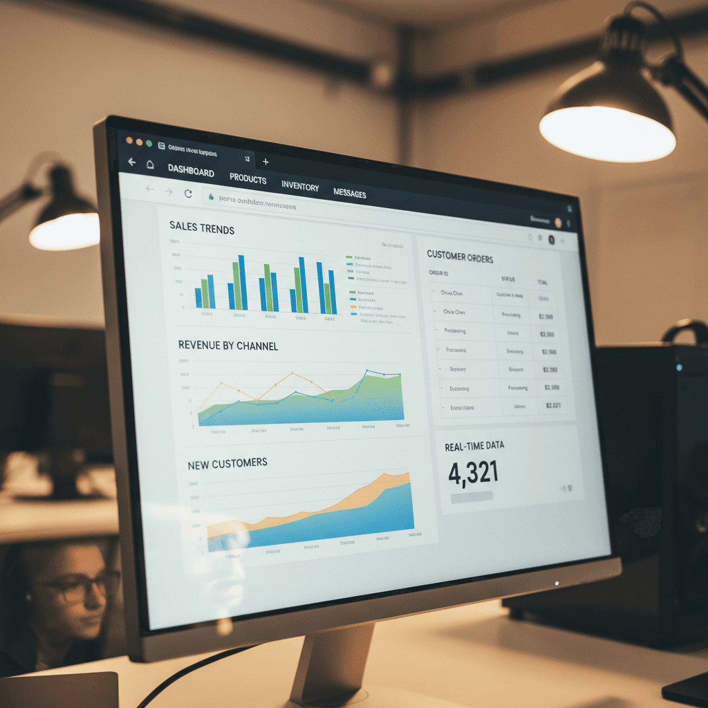E-commerce dashboard showing conversion analytics and sales metrics